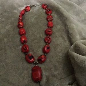 Red coral necklace